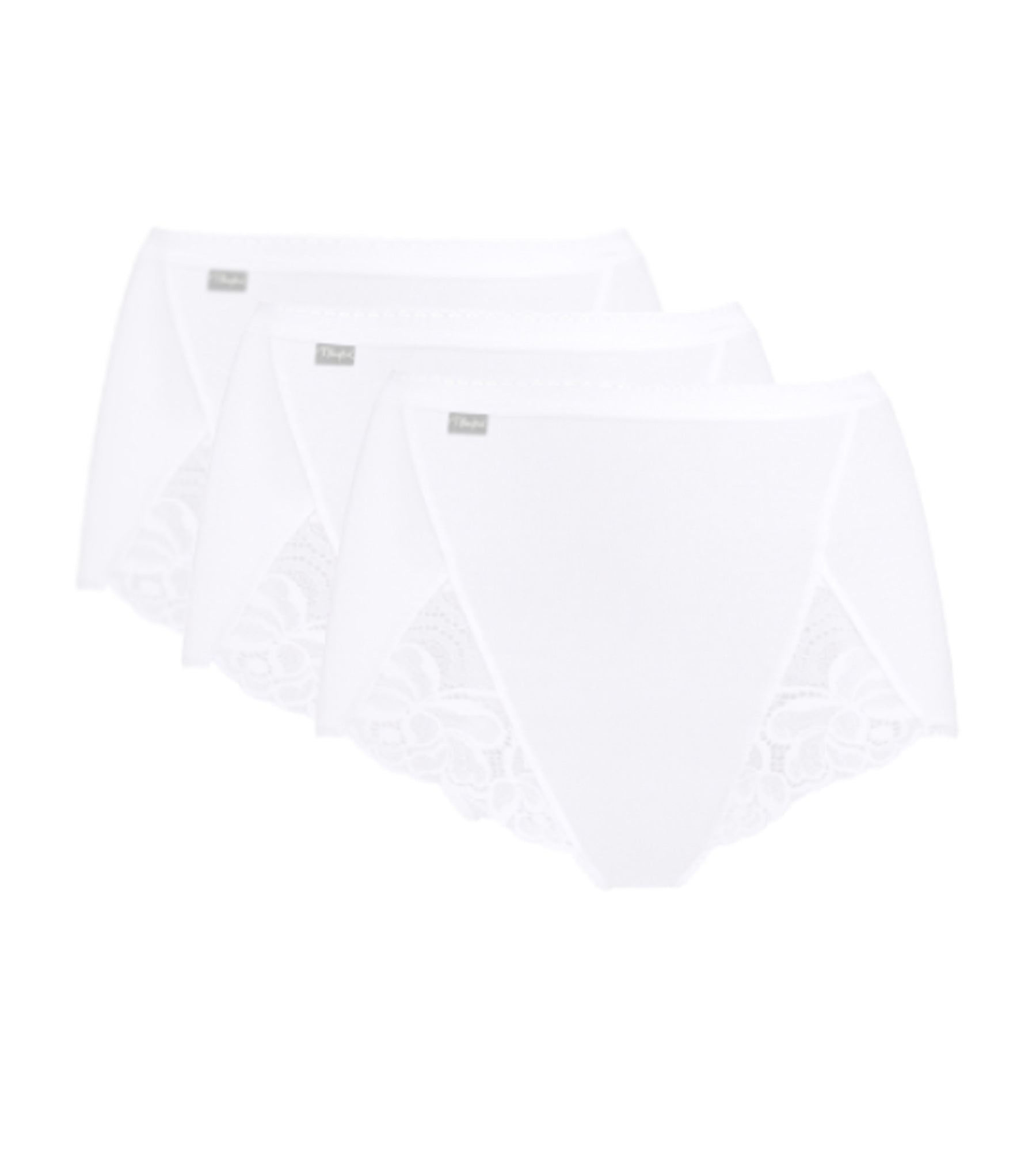 Playtex® Pacco da 3 slip vita alta bianchi Cotone e Pizzo