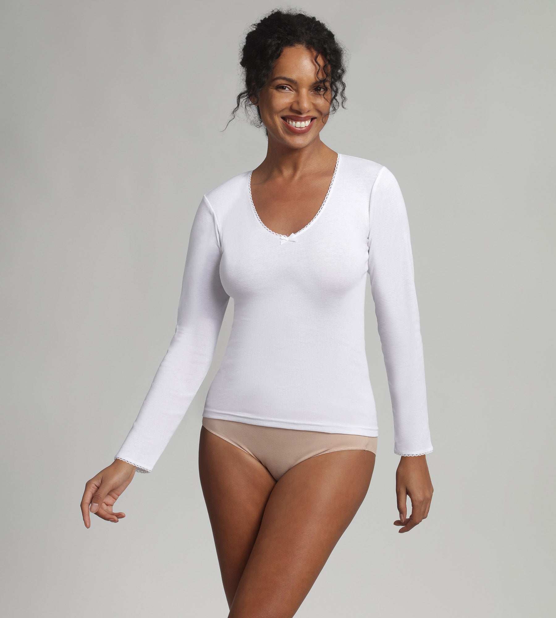Playtex® Maglietta a maniche lunghe bianca Thermal Classic