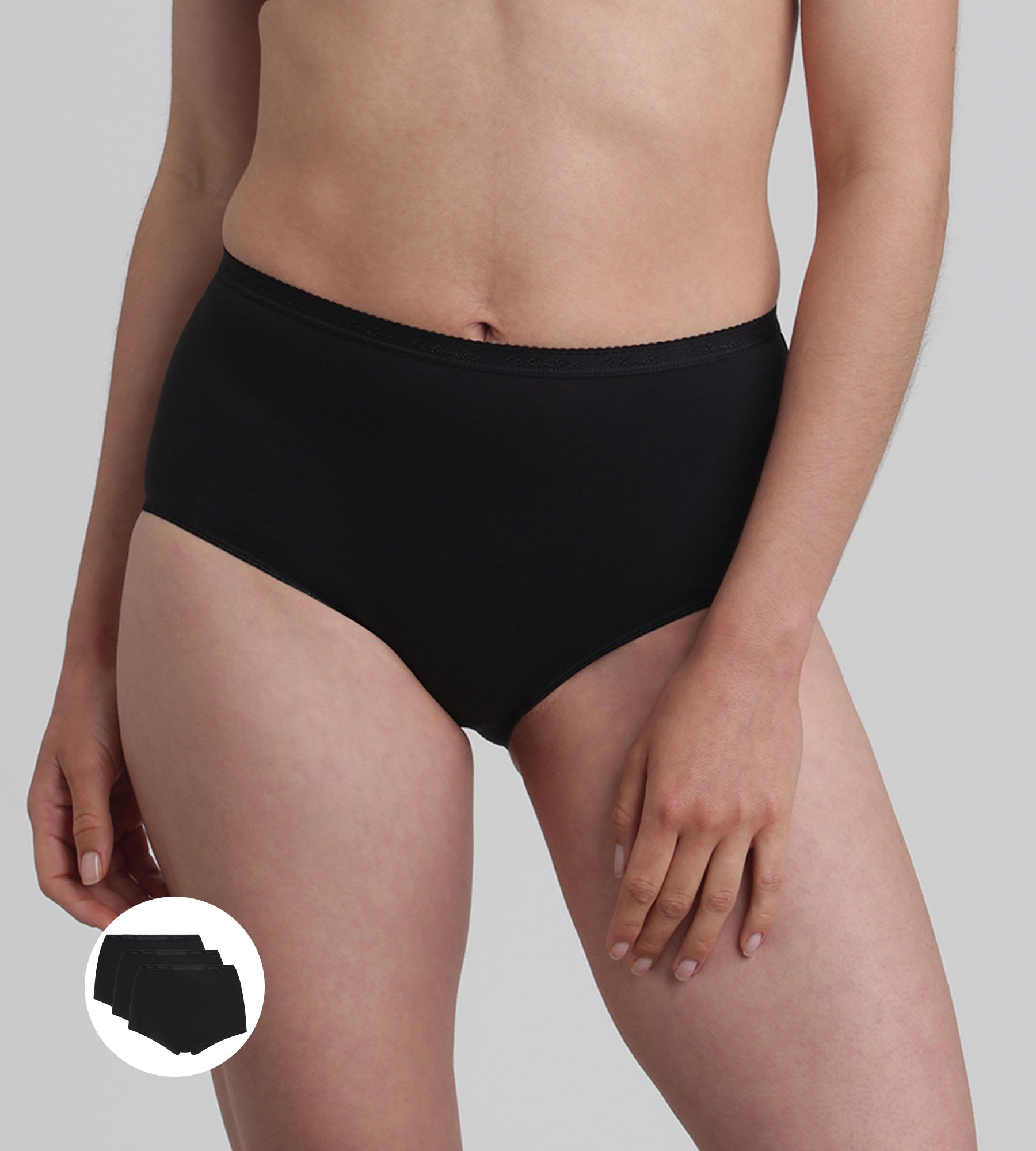 Playtex® Pacco da 3 slip maxi neri Cotone Bio