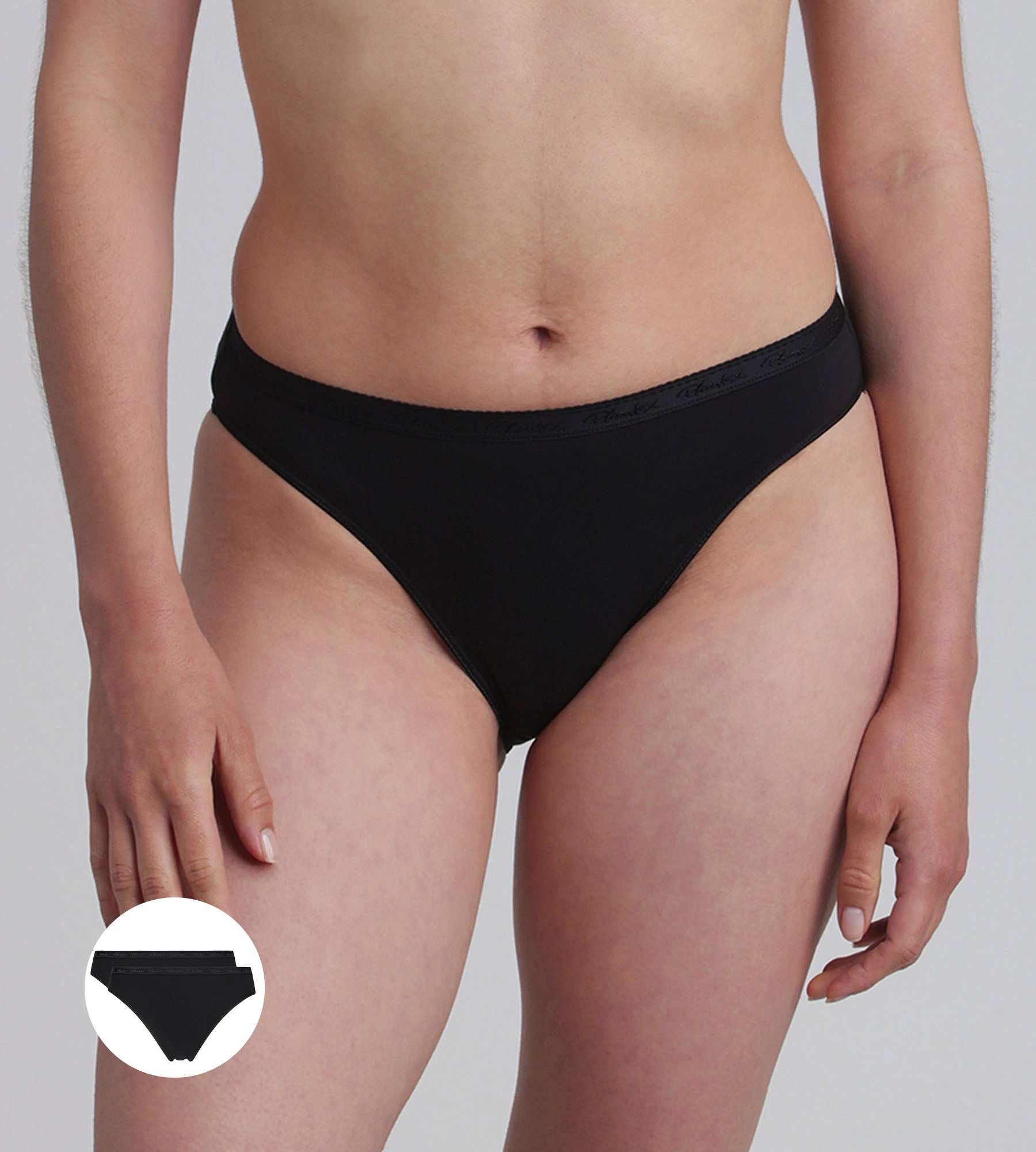 Playtex® Pacco da 2 slip sgambati neri Cotone Bio