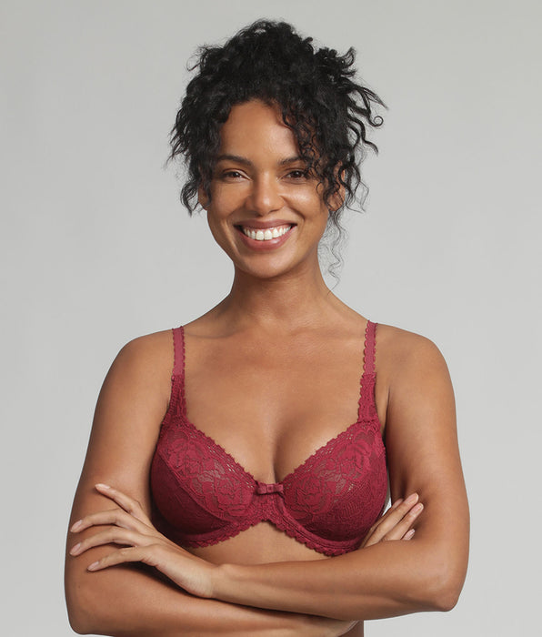 Playtex® Reggiseno con ferretto rosso carminio Flowery Lace Riciclato