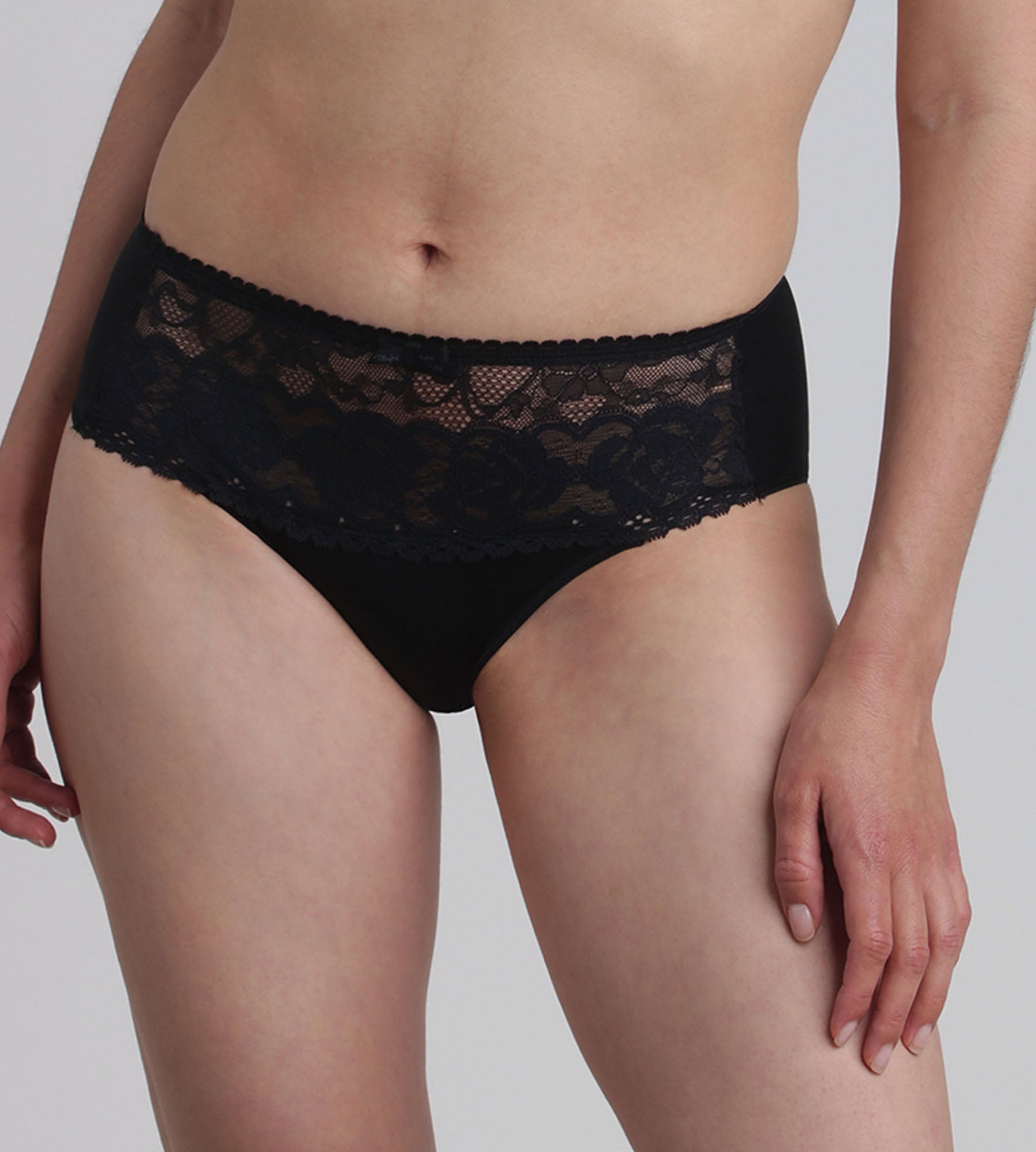 Playtex® Slip nero Flowery Lace Riciclato