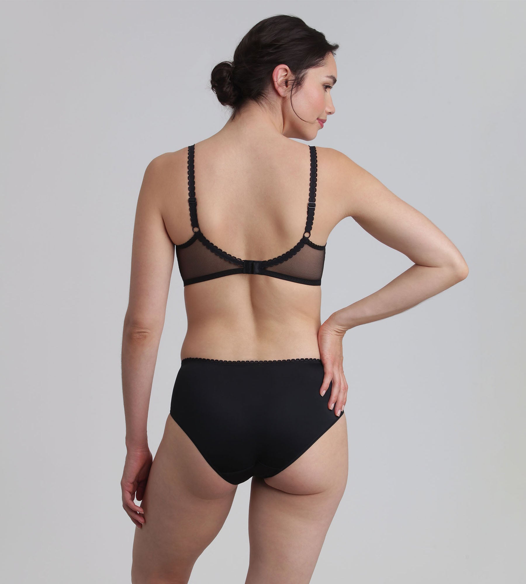 Playtex® Slip nero Flowery Lace Riciclato