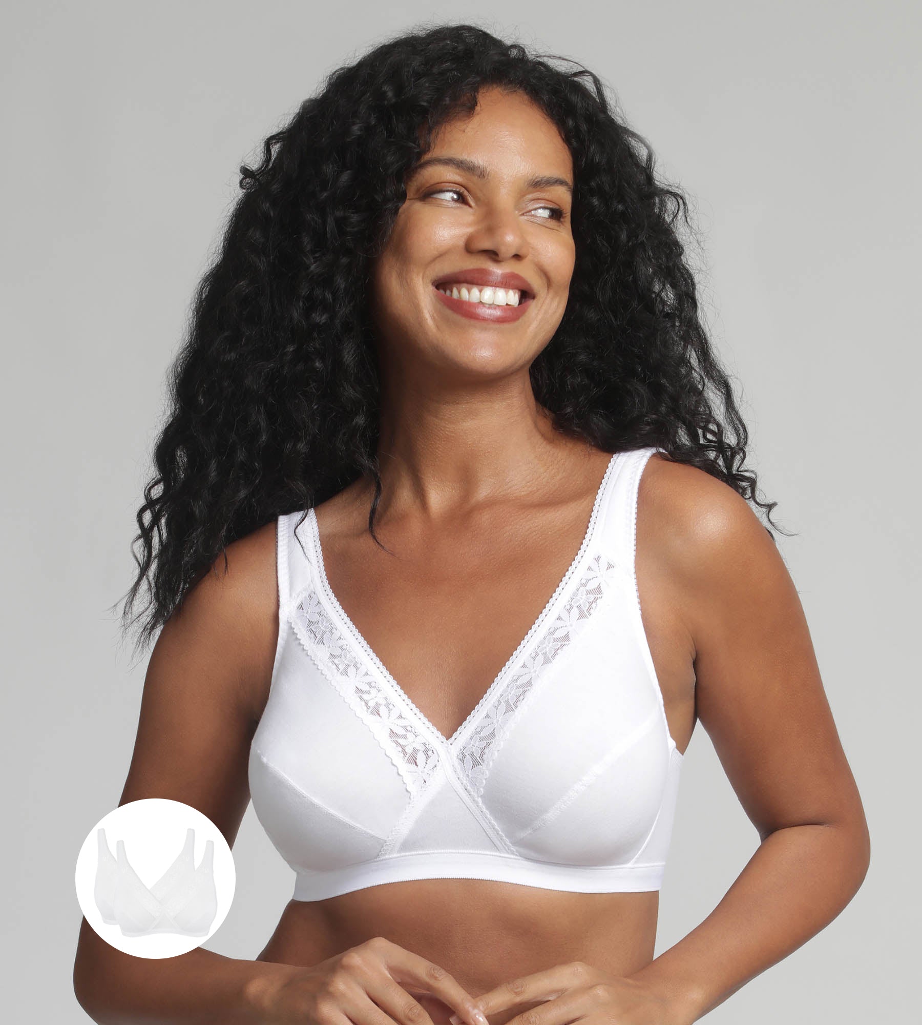 Playtex® Pacco da 2 reggiseni senza ferretto bianco Criss Cross Cotone