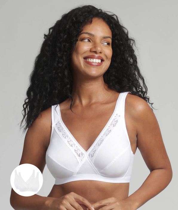 Playtex® Pacco da 2 reggiseni senza ferretto bianco Criss Cross Cotone