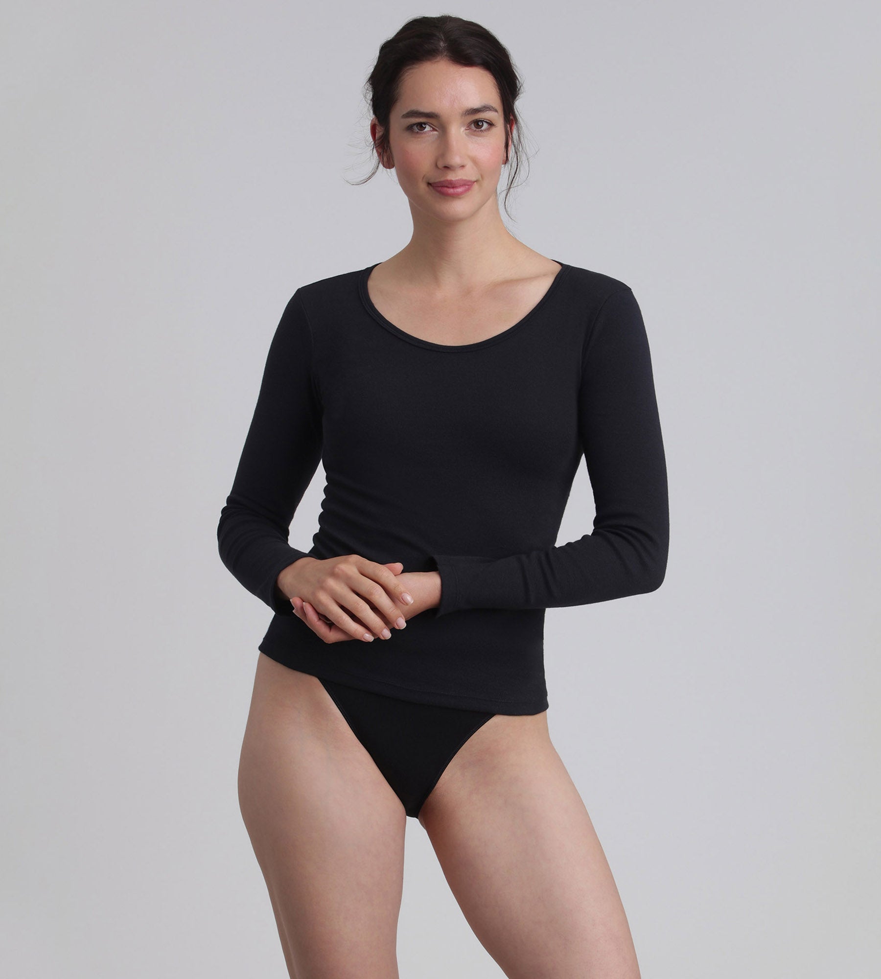 Playtex® Maglietta a maniche lunghe nera Coton Liberty
