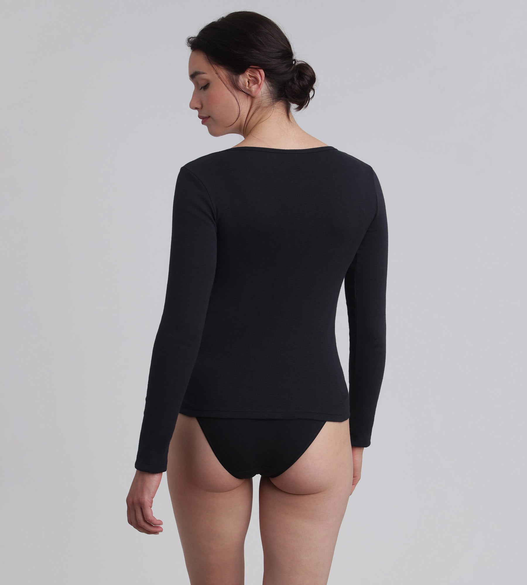 Playtex® Maglietta a maniche lunghe nera Coton Liberty