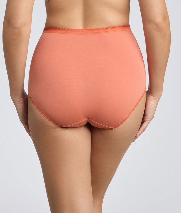 Playtex® Set di 3 slip a vita alta arancione, beige, stampa floreale Cotone Stretch