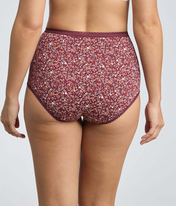 Playtex® Set di 3 slip a vita alta viola, beige, stampa floreale Cotone Stretch