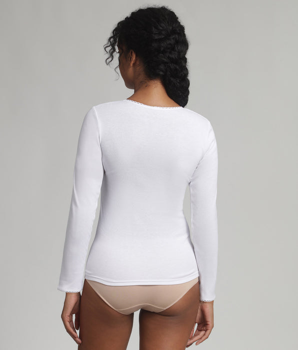 Playtex® Maglietta a maniche lunghe bianca Thermal Classic