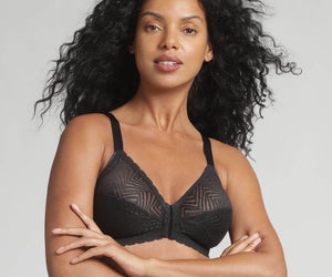 Reggiseno senza ferretto aperto davanti nero Ideal Posture