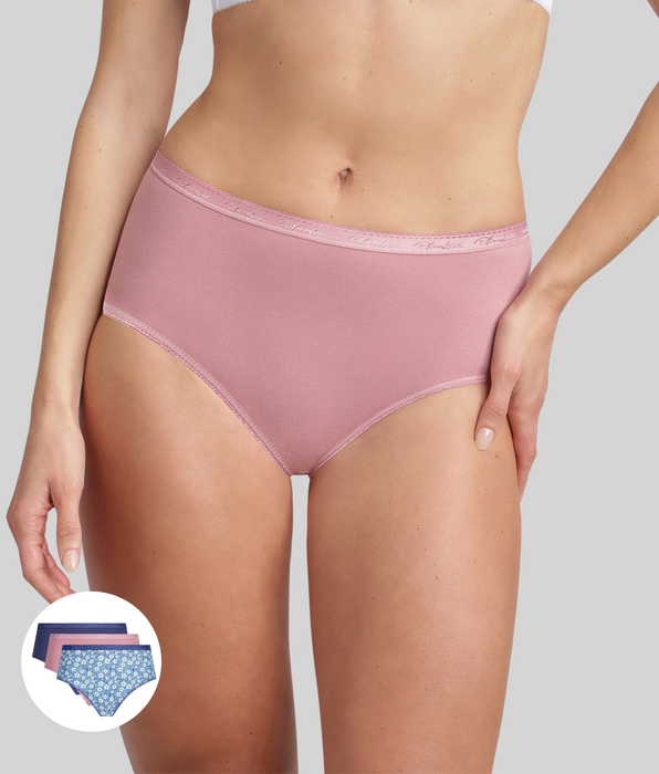 Playtex® Pacco di 3 slip blu, stampa azzurro, rosa orchidea Cotone Bio