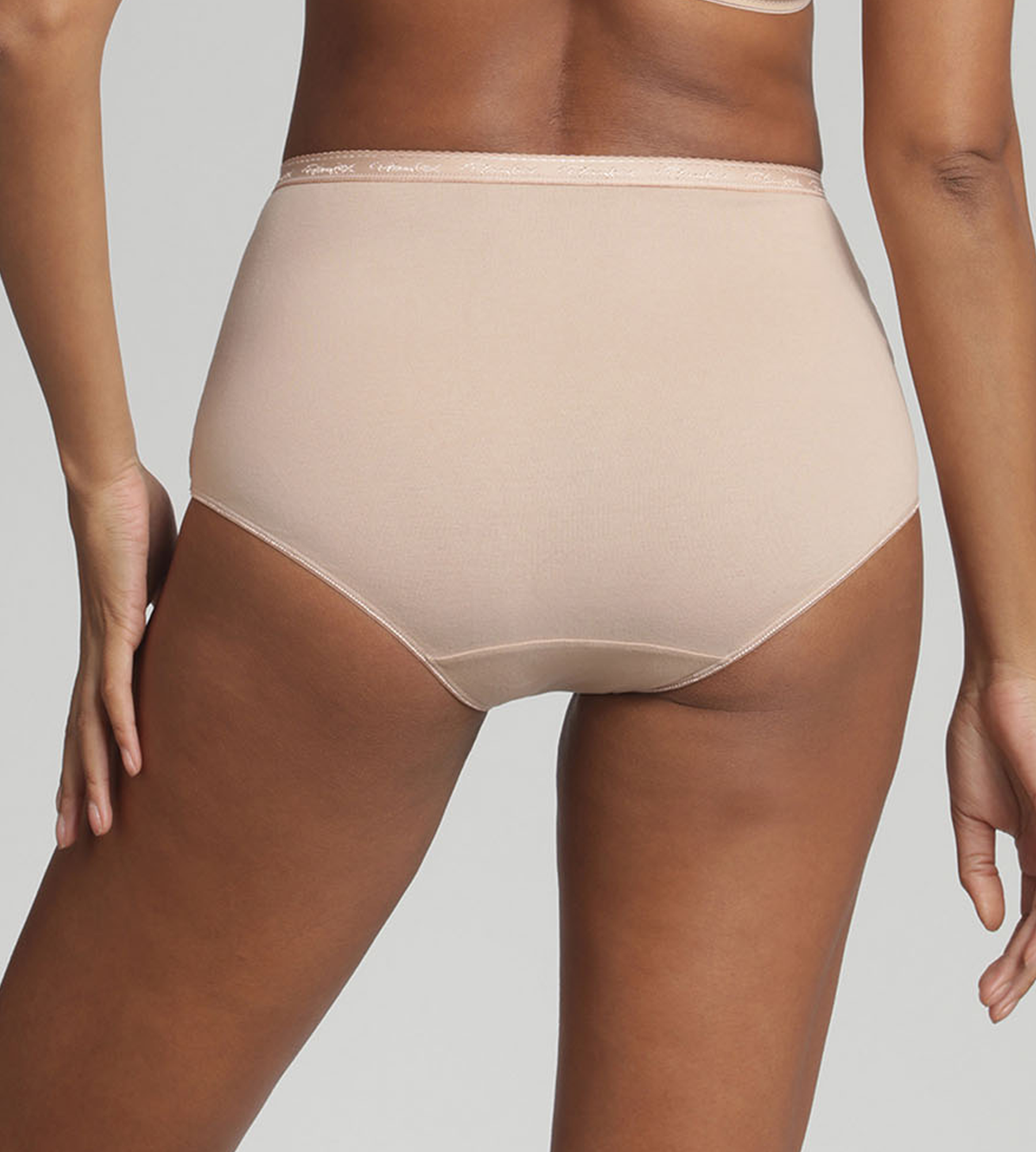 Pacco da 2 slip vita alta beige Cotone Bio Pacco da 2 slip vita alta beige Cotone Bio