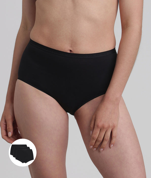 Playtex® Pacco da 3 slip maxi neri Cotone Bio