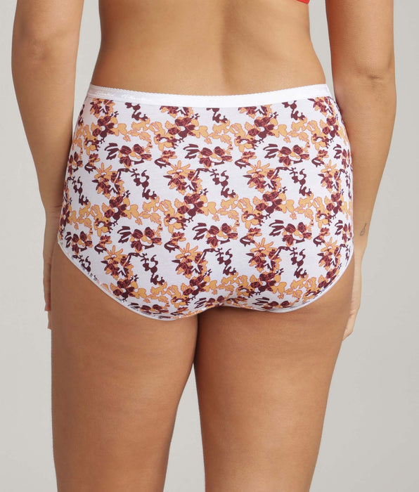 Playtex® Pacco da 3 slip vita alta geranio, stampado e cremisi Cotone Bio