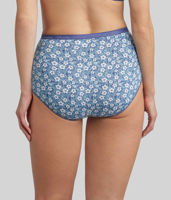 Playtex® Pacco di 3 slip a vita alta blu, stampa azzurro, rosa orchidea Cotone Bio