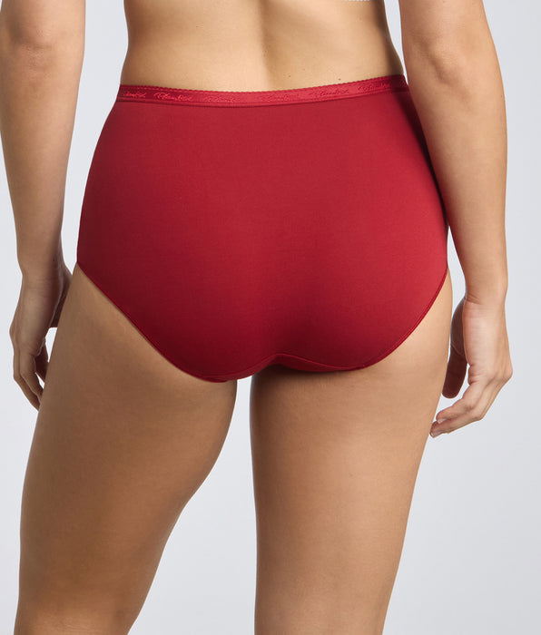 Playtex® Set di 3 slip a vita alta rosso, viola e stampa floreale Cotone Bio