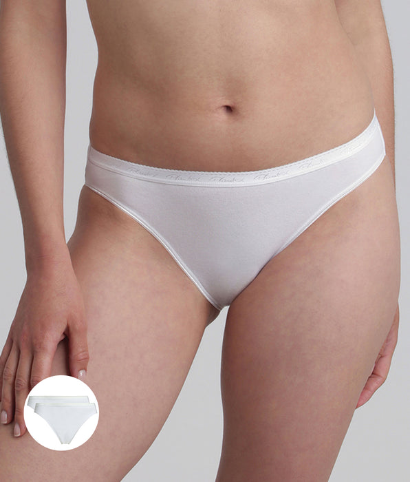 Playtex® Pacco da 2 slip sgambati bianchi Cotone Bio