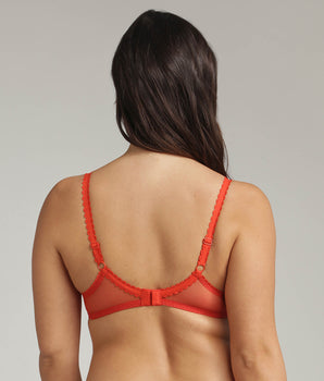 Reggiseno con ferretto cremisi Flowery Lace Riciclato