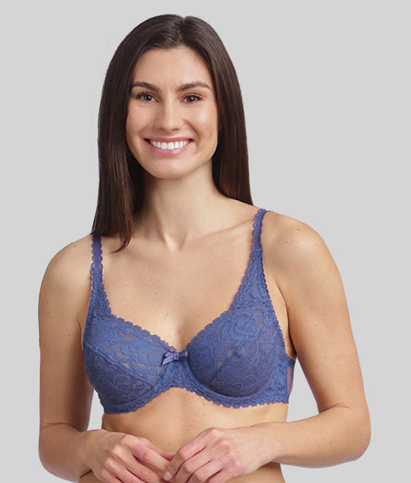 Playtex® Reggiseno con ferretto blu cobalto Flowery Lace Riciclato