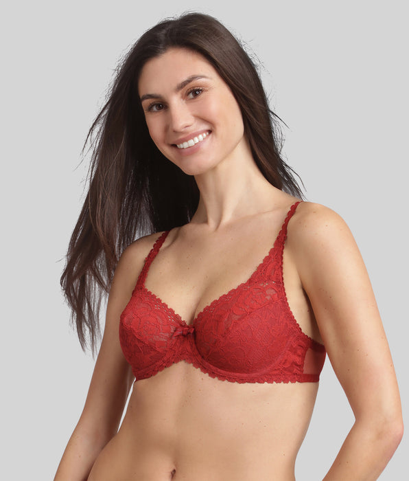 Playtex® Reggiseno balconcino con ferretto rosso velluto Flowery Lace Riciclato