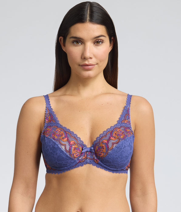Playtex® Reggiseno con ferretto blu e rosso Flowery Lace Riciclato