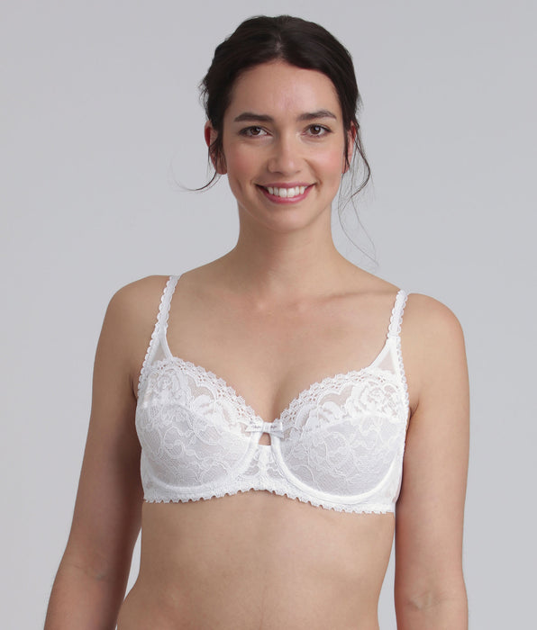 Playtex® Reggiseno balconcino bianco Flowery Lace Riciclato