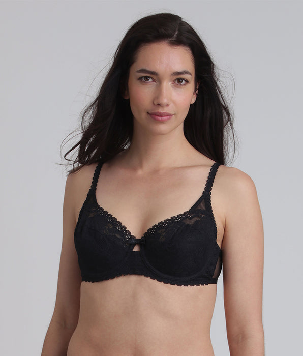 Playtex® Reggiseno balconcino nero Flowery Lace Riciclato