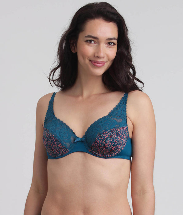 Playtex® Reggiseno con ferretto fantasia verde Flowery Lace Micro Riciclato