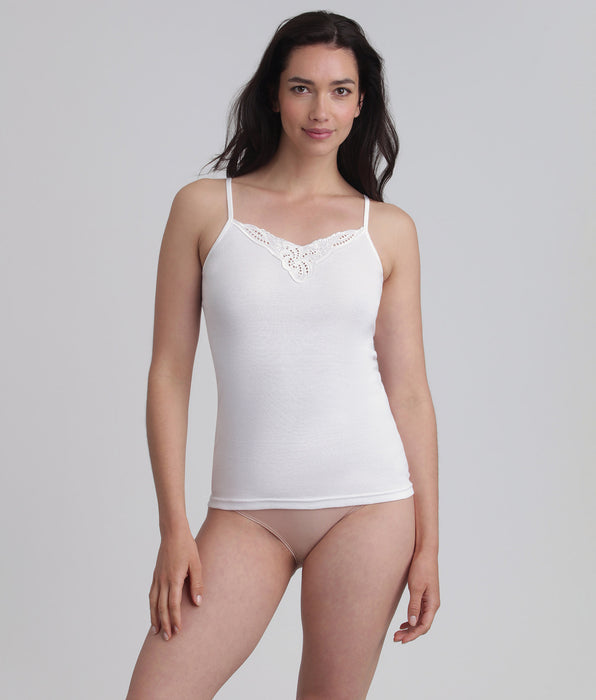 Playtex® Canotta spalla stretta bianca Cotton Feminine