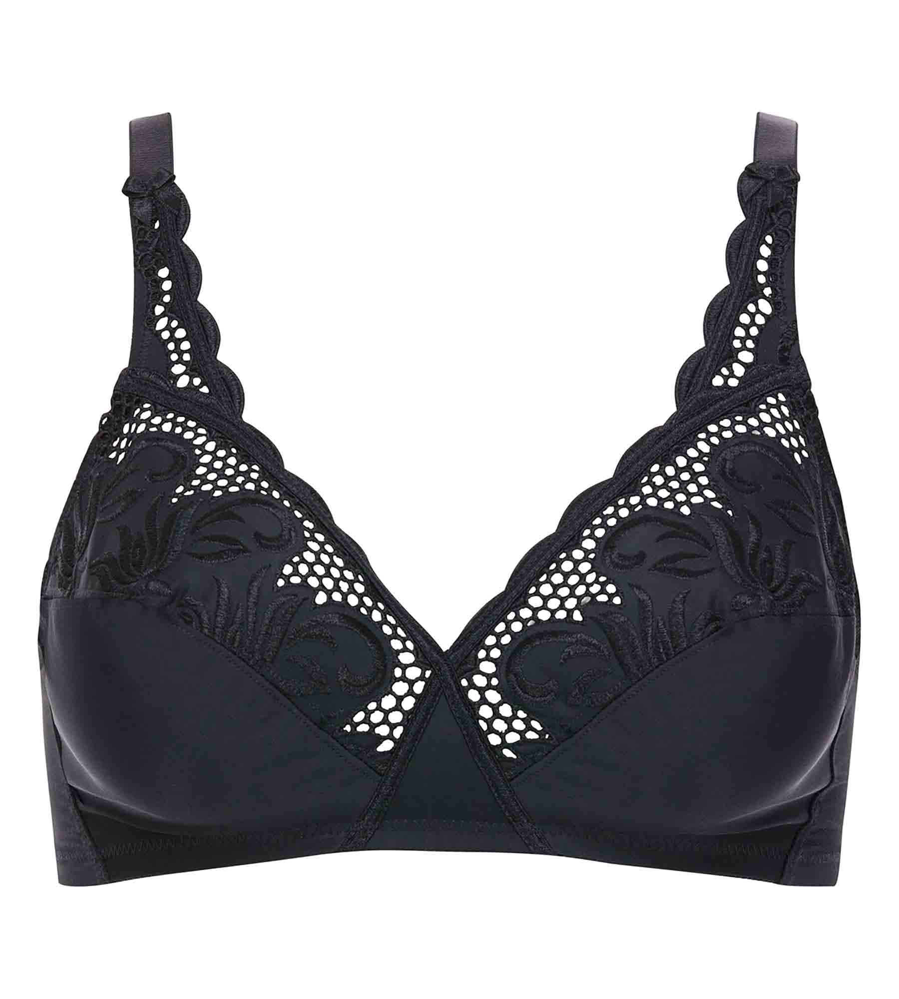 TRYLO Reggiseno Cotone Senza Ferri – Modello KrutikaChikan, Copertura Totale, Nero 5C