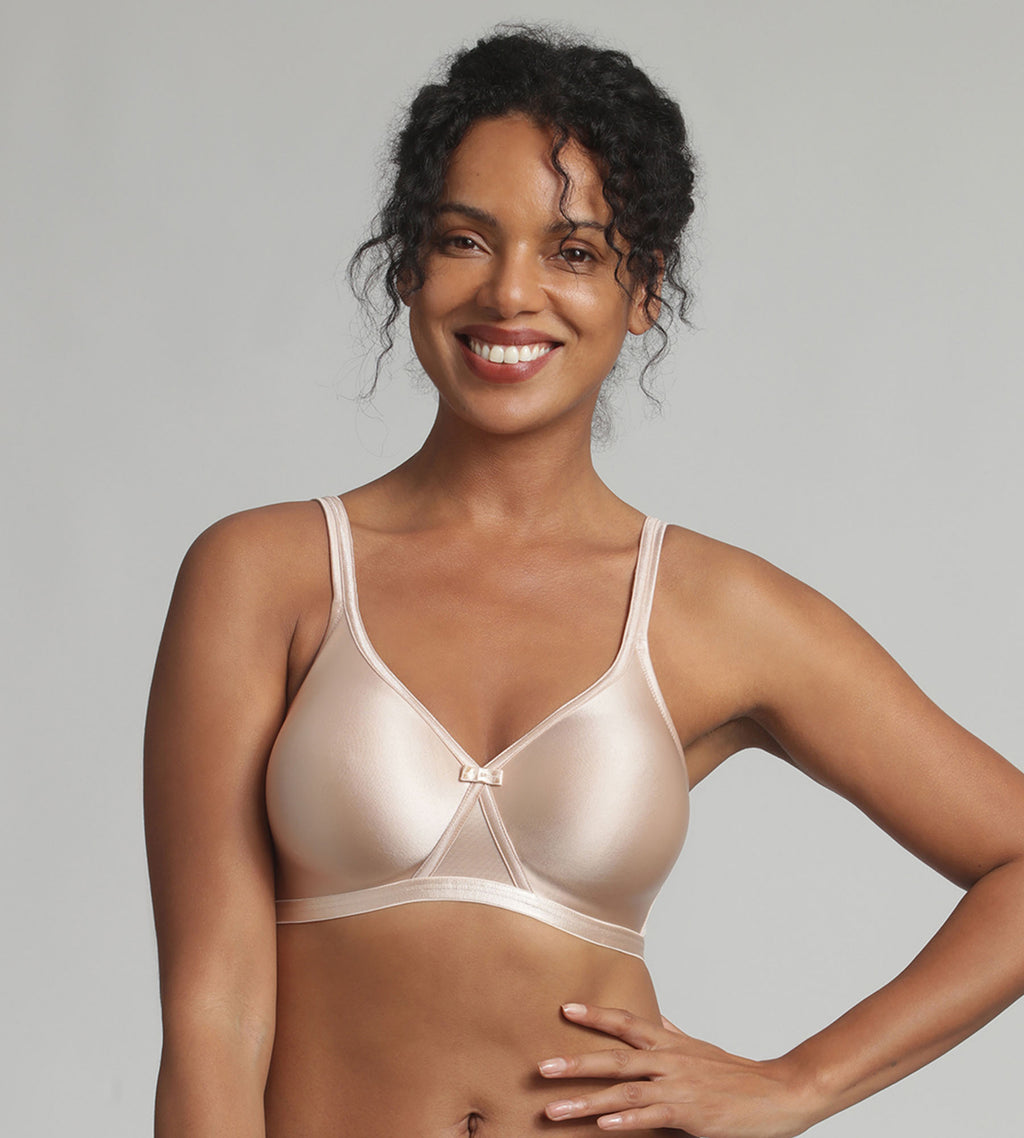 DELIMIRA Reggiseno Senza Spalline Multifunzione Con Ferretto E Mini-Jacquard, Beige 4B, Per Seno Grande, Minimizer